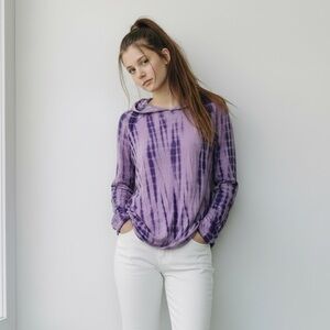 Justice girls Purple Tie-Dye Hooded Top size 18